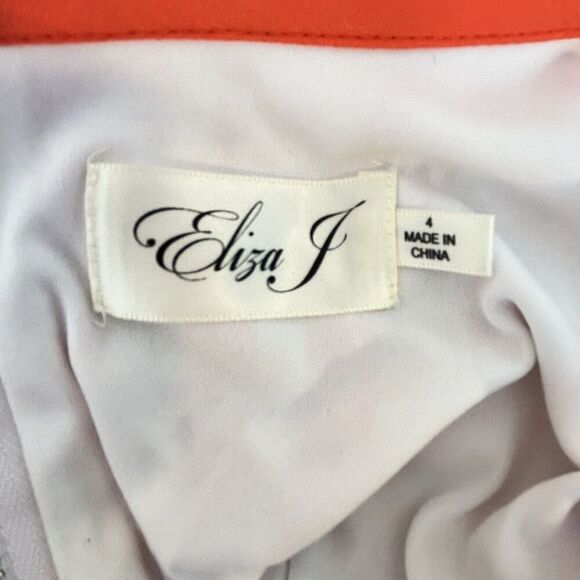 Eliza J Sz 4 Geometric Striped Shift Dress Colorful Stretch Career Spring Event - Picture 5 of 10